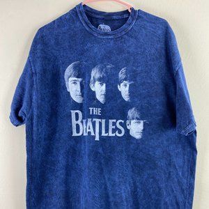 NWOT The Beatles Acid Wash Blue Shirt Unisex XL